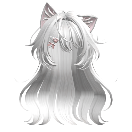 White Anime Cat Hair