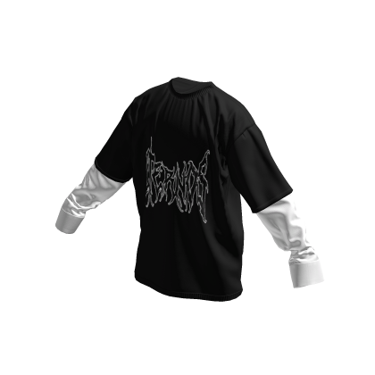 Eternos Outline Y2K Layered Shirt w/ White Sleeves