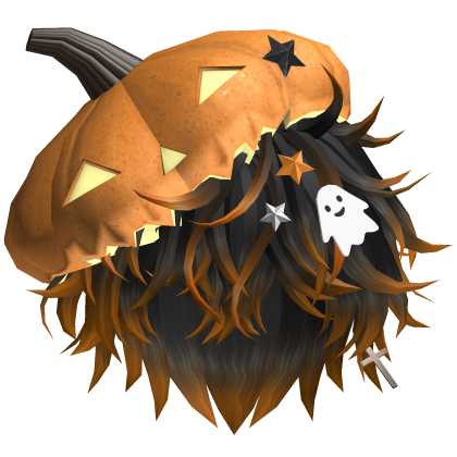 HALLOWEEN PUMPKIN HAT HAIR(BLACK ORANGE)