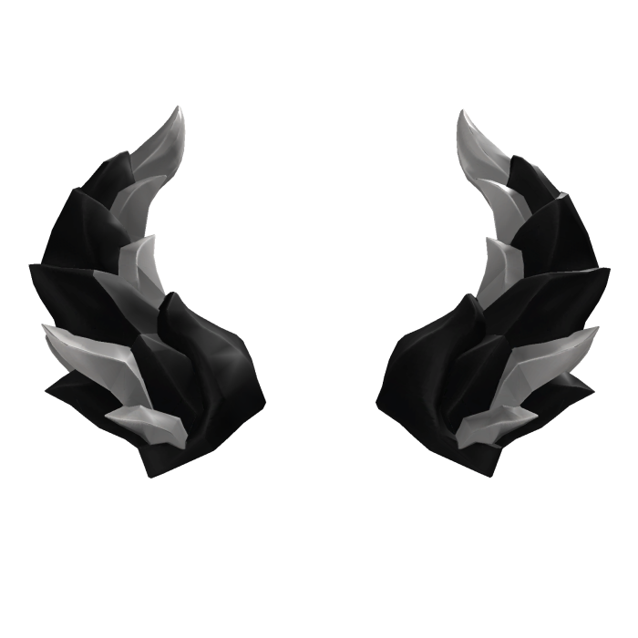 black & white dragon monster low poly horns
