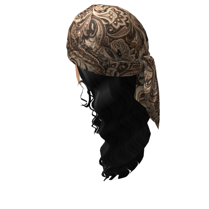 Crimped Waves W/ Boho Bandana Black V4 Roblox item