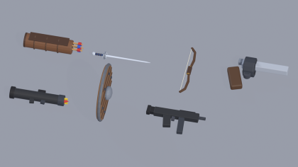 Low Poly Weapons Pack Sword Gun Axe Bow x65 preview 8