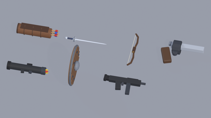Low Poly Weapons Pack Sword Gun Axe Bow x65 preview 8