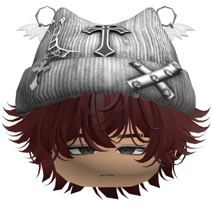Red Goth Chained Beret Boy Hair Roblox item
