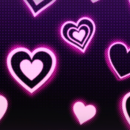 Pink Neon Glowing Hearts