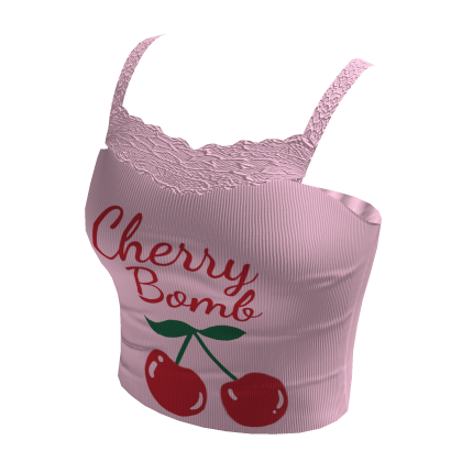 Pink Cherry Crop Top Shirt thumbnail