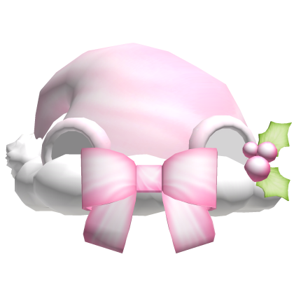 Pink Fluffy Bear Santa Hat Roblox item
