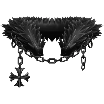 Black White Chained Heraldic Lily Pendant Neck Fur | Roblox Item