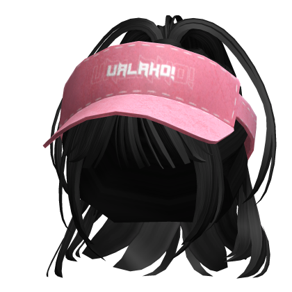 Black - Cute Short High Ponytail w/ Y2K Visor Roblox item
