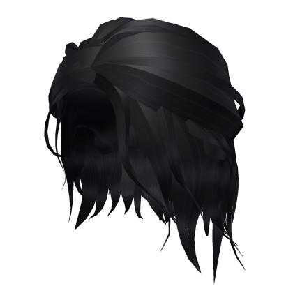 Messy Half-Up Anime Samurai Hair (Black) - Roblox