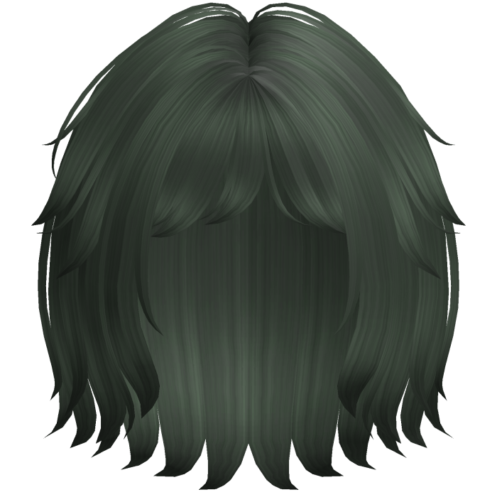 Soft Messy Bob w/ Curtain Bangs (Dark Green)