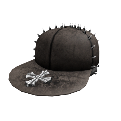 spiky y2k pierced punk cross hat in brown