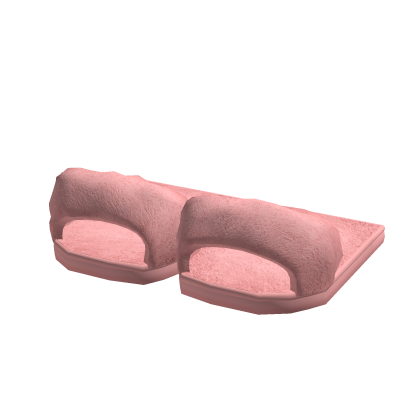 Fluffy Pink Slippers Roblox asset preview