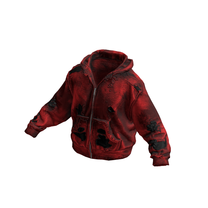 Red Thrashed Vintage Oversized Hoodie