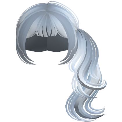 Preppy Dolly Curled Side Ponytail (Sky Blue)
