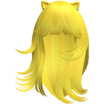 Wispy Flowy Cat Ears Hair (Yellow)