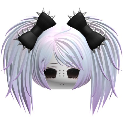 Gothic Moe Vkei White Messy Pigtails /w Bows