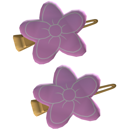 Pink Flower Hair Clips (Front)