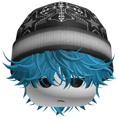 Messy Spikey Hair W/ Skater Beanie Blue Roblox item