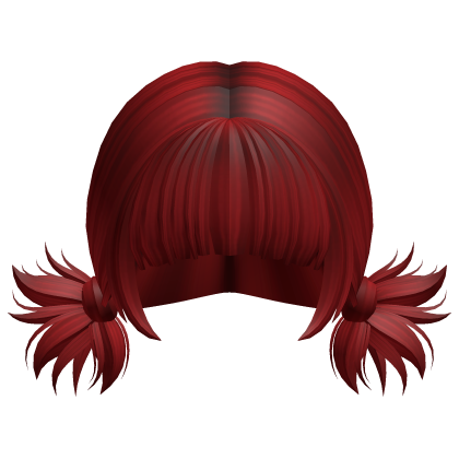 -',ৎ Kawaii Bang Spikey Pigtails in Red