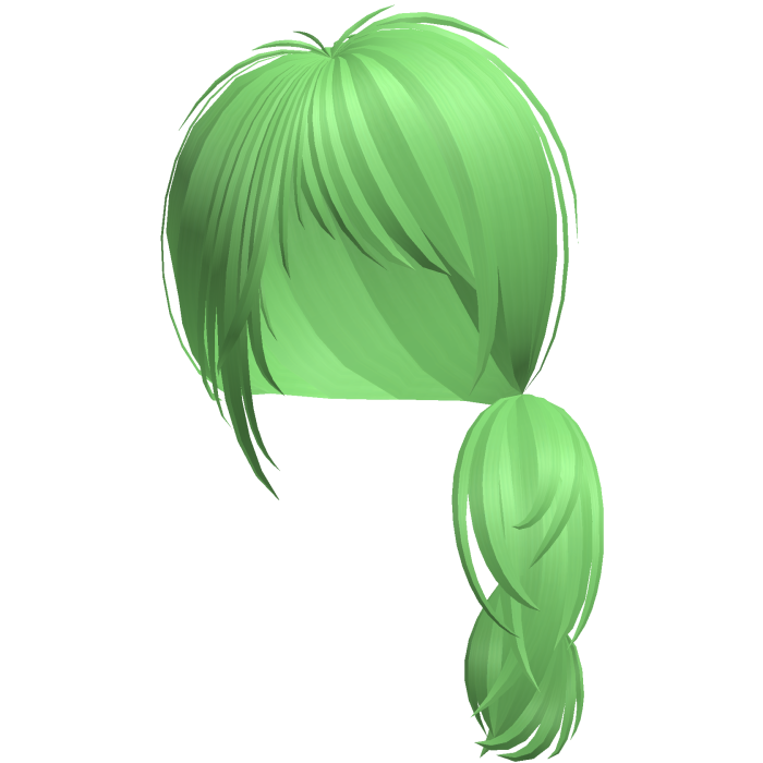 Emo Choppy Razor Cut Side Ponytail (Green)
