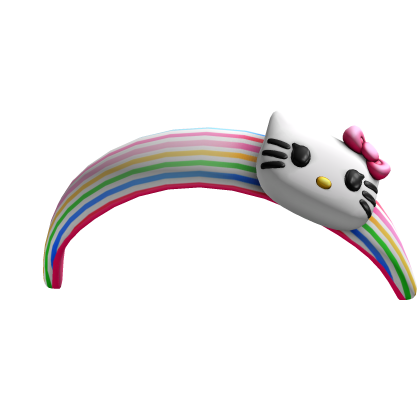 Cute HK Kitty Charmed RainBow Striped Headband Roblox item