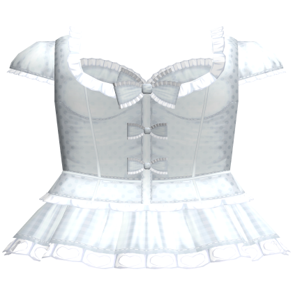 Adorable Plaid and Polka Dot Ruffled Dress White thumbnail