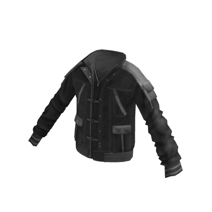 Ribbed Sleeve Bomber Jacket (Black)