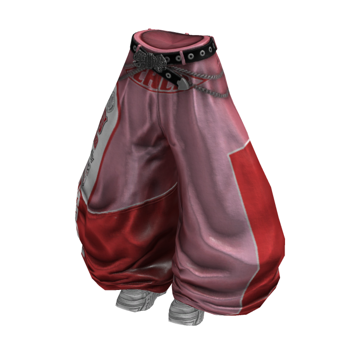 Y2K Racer Girl Pants (White Pink)