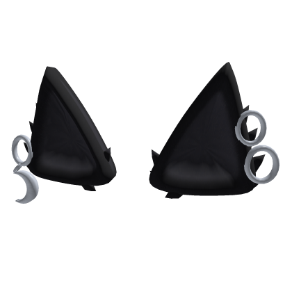 Black Pierced Cat Ears