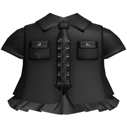 Gothic emo school laced button dress in black Roblox item