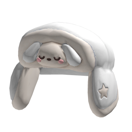 Cute White Fluffy Sleepy Dog Ushanka