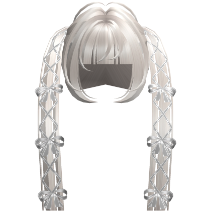 ♱ Platinum Royal Pigtails w White Bow Roblox item