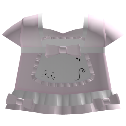 ꒰┊♡ kawaii kitty maid dress in pink and white Roblox item