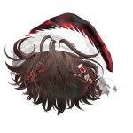 Messy Hair w/ Christmas Santa Hat (Light Brown)