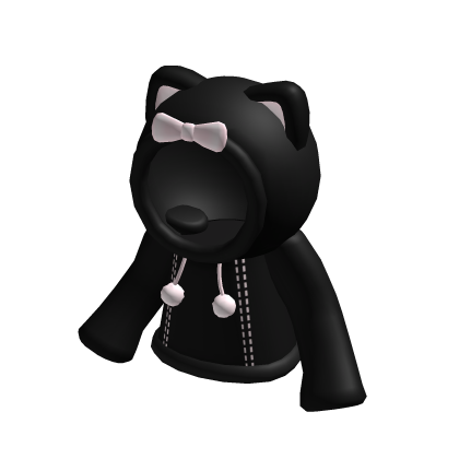 cute kawaii black kitty hood coat thumbnail