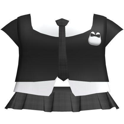♡ : black plaided school uniform Roblox item