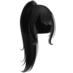 Long Ponytail Black Hair Ombre W Bangs