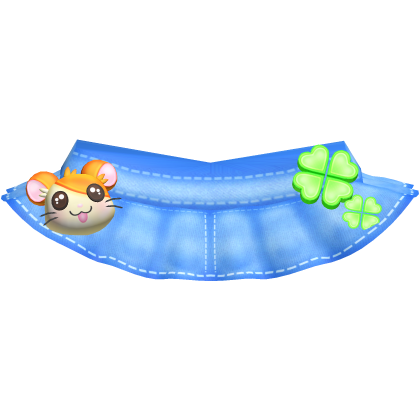 🍀 kawaii denim hamtaro hamster clover skirt