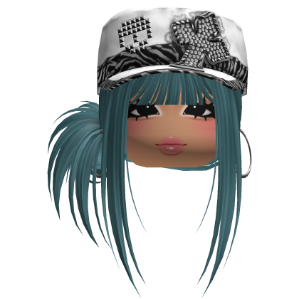 Gyaru Side Bun Hair w/ Zebra Cap & Earrings