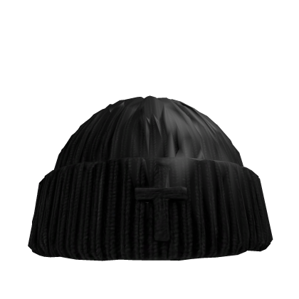 Black Cross Knit Beanie