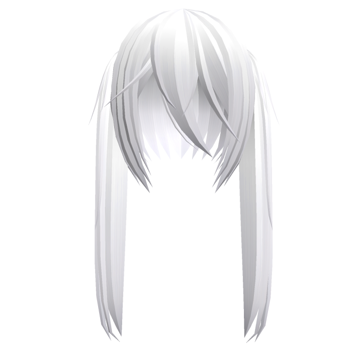 Cute Kawaii Long Moe Pigtails in White