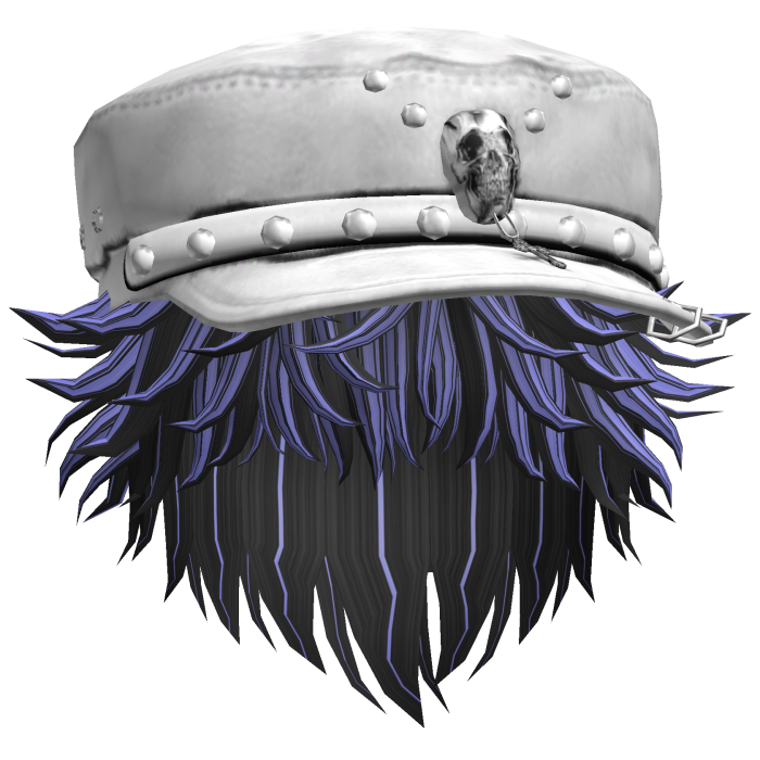 Fluffy Emo White Beret Y2K Boy Hair (Purple/Black)
