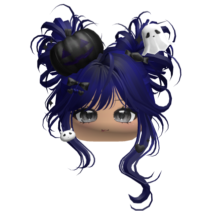 Halloween Pumpkin Buns w/ Bows (Dark Blue) Roblox item