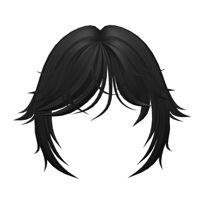 Fluffy Emo Bangs in Black Roblox item