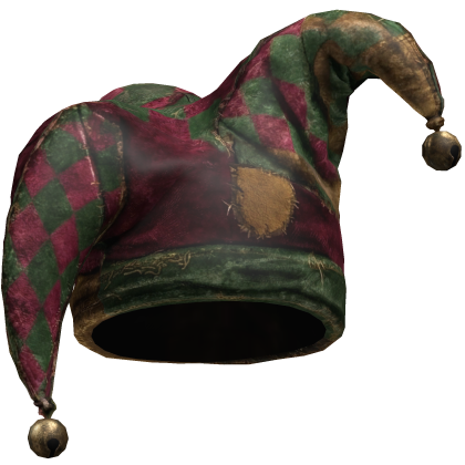 Burgundy & Green Jester Hat