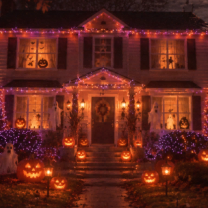 Halloween Nostalgic House Pumpkin Scary Background