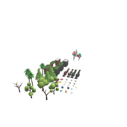 set low poly stylized nature 