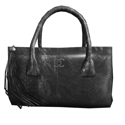 CC Exotic Leather Tote Bag (Black&White) Roblox item