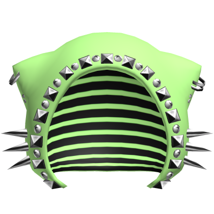 studded moe emo goth low poly cat hood green Roblox item